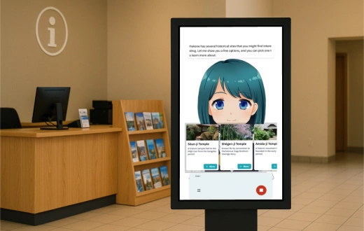 おもてなしアバターのサイネージでのイメージ画像